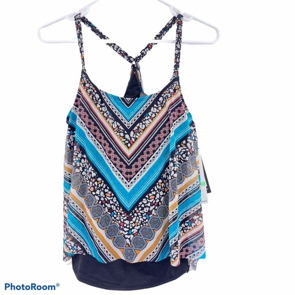 Coco Reef wild stripes tankini top size 34D NEW Fl - Picture 3 of 10